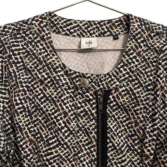 Cabi Cliffside Moto Jacket #5099 Black Graphic Print M - Picture 6 of 8